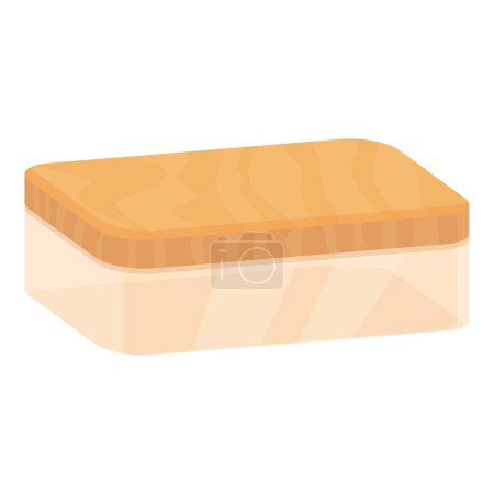 Cremoso bloque de mantequilla ilustración vectorial con textura amarilla, cremosa, aislado sobre fondo blanco. Perfecto para cocinar, hornear y esparcir sobre el pan