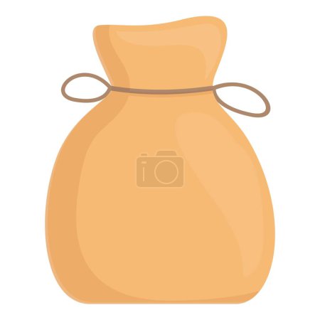 Cartoon money bag illustration with vector clipart of a secure beige sack full of cash, symbolizing financial prosperity and economic wealth in banking and investment