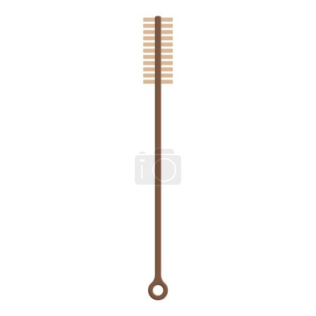Vector illustration of an oldfashioned brown shoe horn isolated on a white background