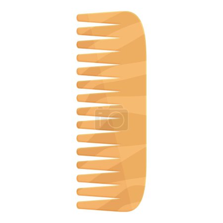 Illustration of a classic wooden comb isolated on a pure white background