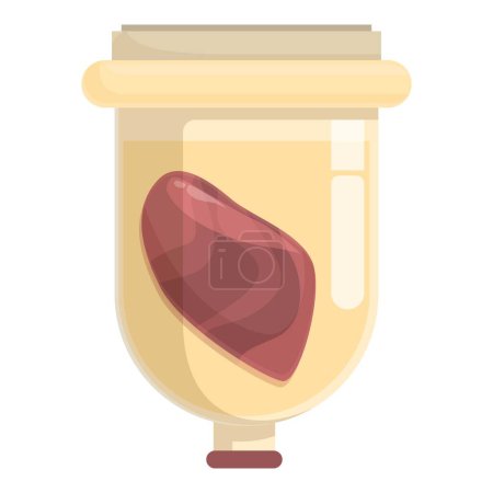 Graphic representation of a liver in a test tube symbolizing enzymatic or medical research