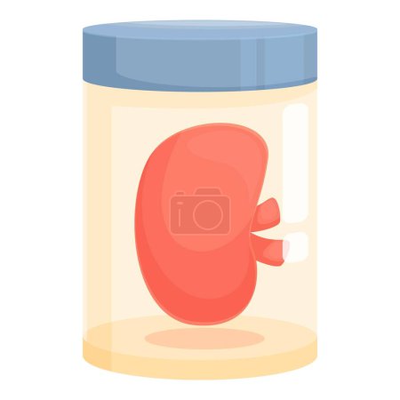 Vektorgrafik eines Glases mit niedlichen Cartoon-Nierenbohnen, ideal für Lebensmittel-Designs