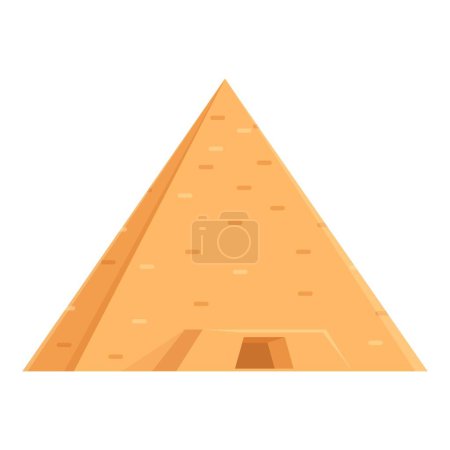 Flat design illustration of a stylized cartoon pyramid isolated on a white backdrop