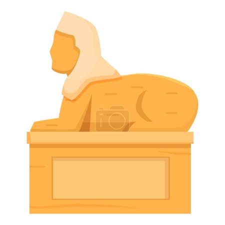 Illustration vectorielle de sphinx de bande dessinée au design plat avec mythologie égyptienne et anciens éléments symboliques sur fond blanc isolé. Parfait pour les projets éducatifs, touristiques et historiques