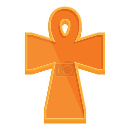 Beautiful golden ankh symbol illustration depicting the ancient egyptian cultural icon of eternal life and spirituality in shiny metallic vector design