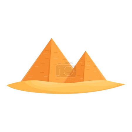 Colorful cartoon vector illustration of ancient egyptian pyramids in the desert. Representing the architectural wonders and historical landmarks of egypt