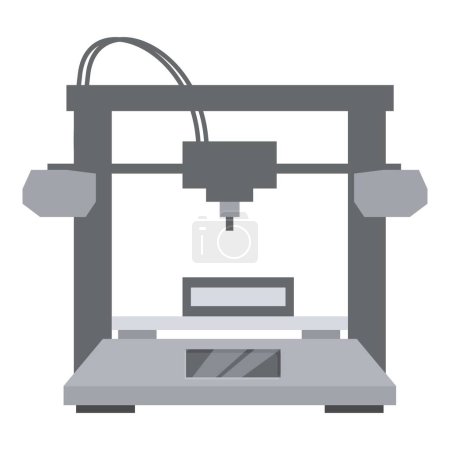 Téléchargez les illustrations : Illustration numérique d'une imprimante 3D contemporaine, parfaite pour la technologie et les thèmes de fabrication - en licence libre de droit