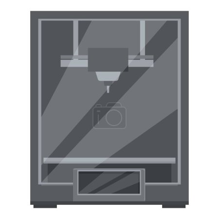 Detailed vector design of a contemporary 3d printer used for additive manufacturing