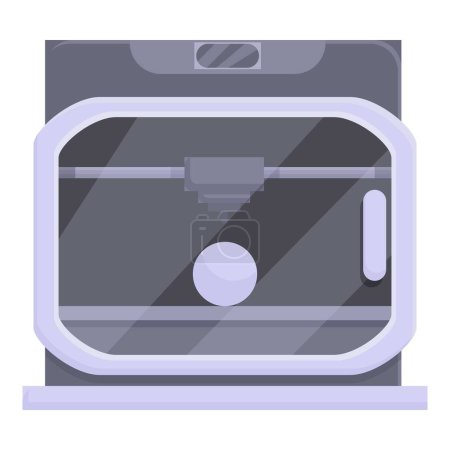 Digital graphic of a modern 3d printer, depicted in a simple, clean style for easy use in various designs