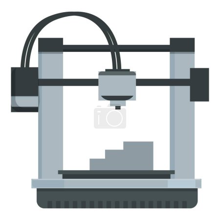 Moderne 3D-Drucker-Illustration, die fortschrittliche additive Fertigungstechnologie und Präzisionsausrüstung für innovative digitale Fertigung und Prototyping im industriellen Engineering und kreativen d