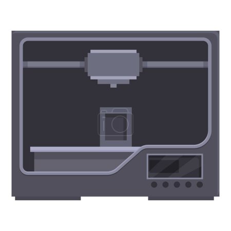 Flat vector illustration of a sleek, contemporary 3d printer, ideal for techrelated content