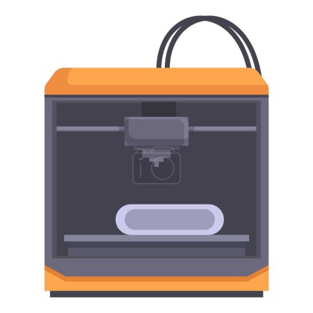 Flat design vector graphic of a 3d printer, ideal for technology and manufacturing concepts
