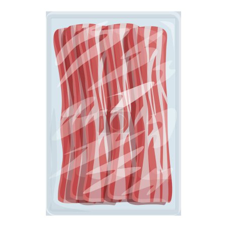 Vacuumsealed raw bacon strips packaged in transparent plastic for convenient storage and preservation. Ideal for breakfast and available at your local grocery store for added convenience