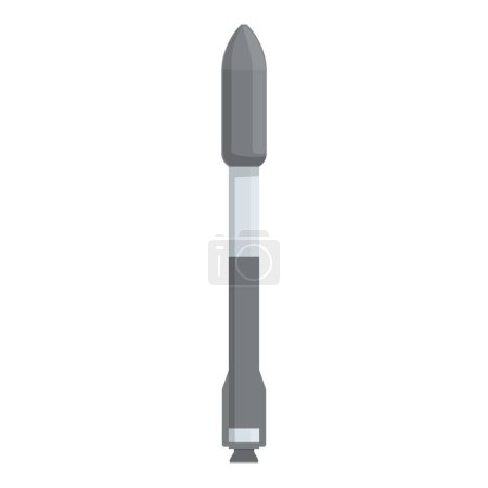Flat design vector of a space launch vehicle, isolated on white for technology concepts