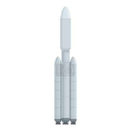 Modern technology illustration of space exploration rocket icon on a white isolated background, featuring vector design with flat concept, showcasing the modern spacecraft and aerospace industry