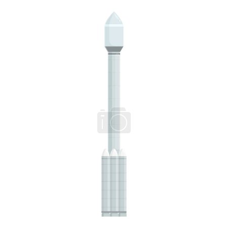 Vektor-Illustration einer schlanken, modernen Rakete, bereit für die Erforschung des Weltraums, isoliert auf weißem Hintergrund