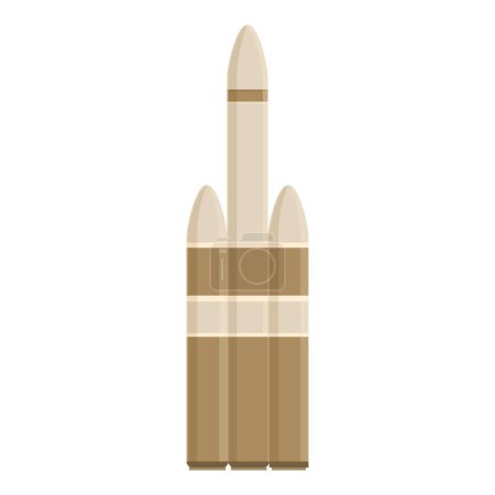 Illustration de balles de fusée à dessin animé avec dessin militaire vectoriel et graphique d'artillerie plate isolé sur fond blanc