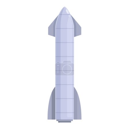 Vector illustration of a sleek, contemporary space rocket with a minimalist design
