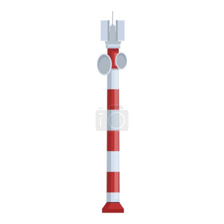 Vector graphic of a stylized red and white lighthouse on a clear background