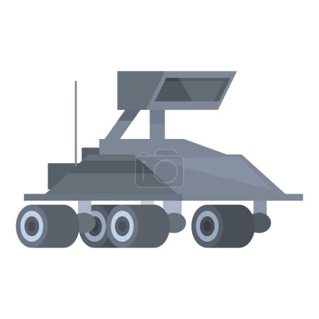 Illustration of a modern armored vehicle with advanced weaponry in a flat design style