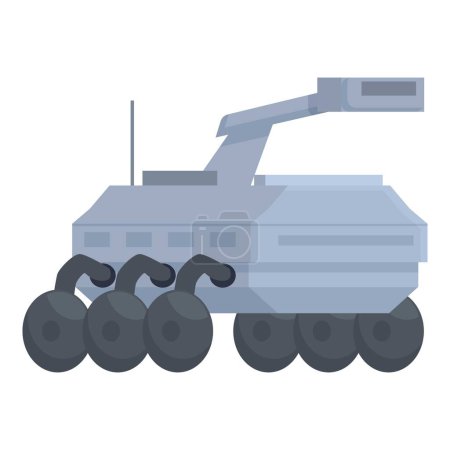 Ilustración vectorial de un tanque blindado estilizado, aislado sobre un fondo blanco