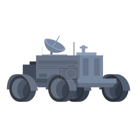 Flat design vector illustration of a lunar rover, ideal for spacethemed graphics