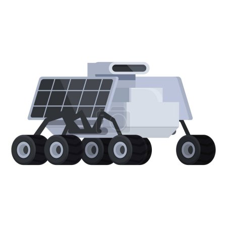 Ilustración de Diseño plano vector de un panel solar equipado mars rover, ideal para temas de exploración espacial - Imagen libre de derechos