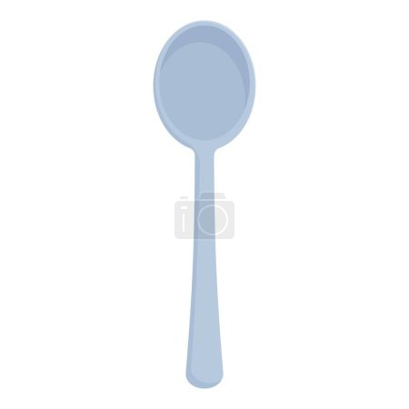 icône de conception plate d'une cuillère bleue sur un fond blanc, adapté pour les graphiques liés à la cuisine