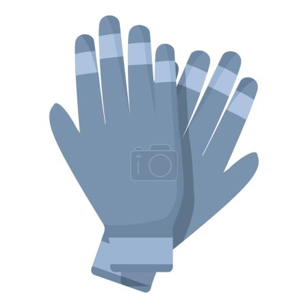 Vector illustration of protective blue rubber gloves for cleaning or medical use
