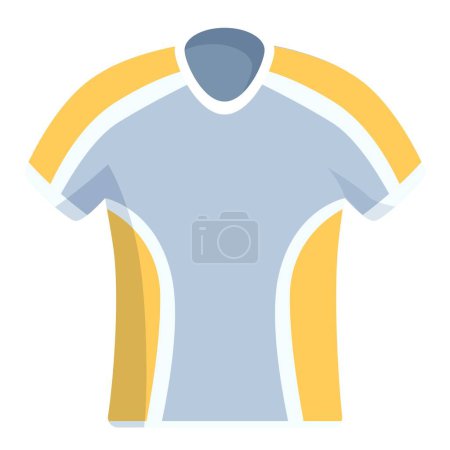 Ilustración vectorial de un maillot deportivo estilizado de manga corta azul y amarillo