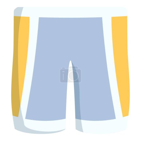 Ilustración de Elegante y de moda ilustración vectorial de pantalones cortos deportivos para hombre con diseño de rayas azules y amarillas para el desgaste activo y el atuendo de fitness. Perfecto para entrenamientos de verano y actividades de ocio - Imagen libre de derechos