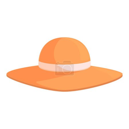 Digital illustration of a stylish orange summer hat suitable for fashion designs