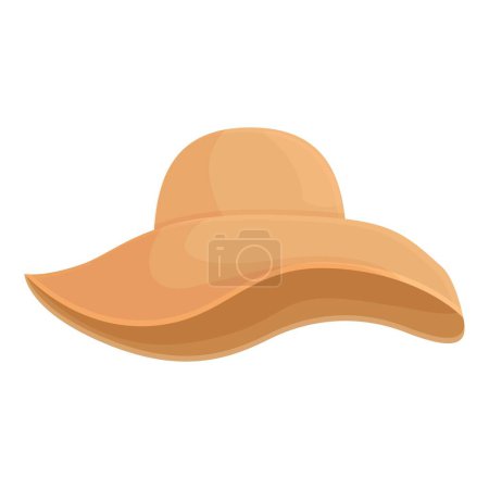 Ilustración vectorial de un elegante sombrero de sol de borde ancho perfecto para diseños de moda y viajes