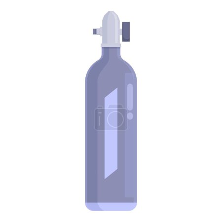 Soda sifón vector ilustración en diseño plano moderno con color azul, aislado sobre fondo blanco. Perfecto para electrodomésticos de cocina, bebidas, accesorios de cóctel y maqueta de equipos de bar