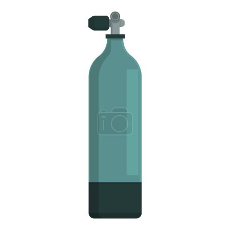 Flache Gasflasche isoliert auf weißem Hintergrund, geeignet für Sicherheits- und Industriethemen