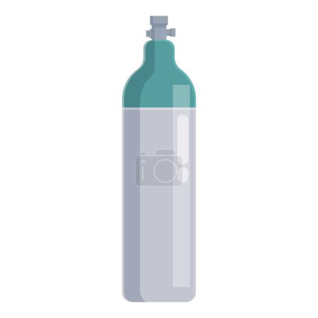 Illustration for Medical oxygen tank illustration for healthcare, therapy, and emergency respiratory support in flat design, isolated on white background - Royalty Free Image
