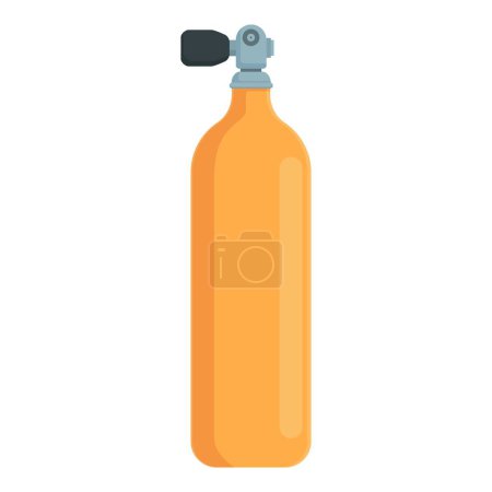 Simple flat design vector illustration of a classic orange seltzer bottle
