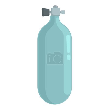 Illustration d'un réservoir d'oxygène médical pour les soins de santé et le soutien respiratoire d'urgence dans un hôpital, isolé sur un fond bleu et blanc