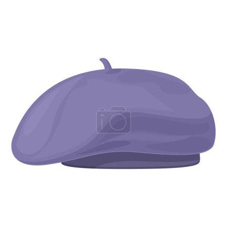 Vector graphic of a stylish purple beret, iconic french fashion accessory