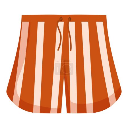 Design plat de shorts de plage à rayures orange et blanches, adapté aux thèmes mode et été