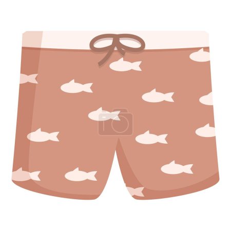 Vector of stylish mens swimming shorts with a cute fish pattern