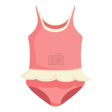Vector illustration of a frilly pink toddlers swimsuit, perfect for childrens fashion designs