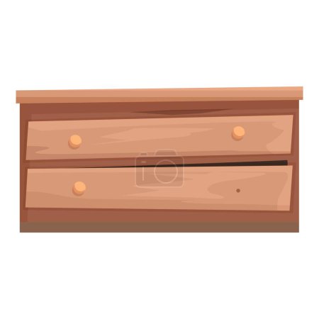 Vector illustration of a stylish, modern wooden drawer cabinet, perfect for organizing and decorating your bedroom or office space in a contemporary, minimalist style
