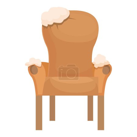 Cozy vintageinspired armchair graphic with plush sheepskin detail