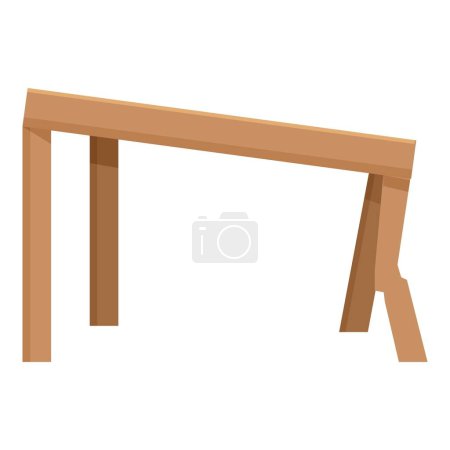 Illustration for Vector illustration of a simple wooden sawhorse, perfect for construction themes - Royalty Free Image