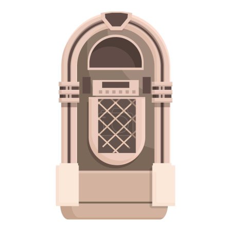 Flat design vintage jukebox isolated on a white background, perfect for retrothemed designs