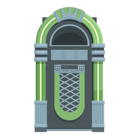 Vintage jukebox vector illustration with 1950s retro music vibes, classic oldfashioned entertainment, and colorful flat design icon elements. Perfect for nostalgic rock and roll themed designs
