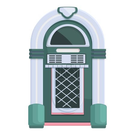 Bunte Vintage Jukebox Vektor Illustration mit flachem Design. Musik-Ikone der 1950er Jahre Perfekt für nostalgische Unterhaltung. Retro-Partys
