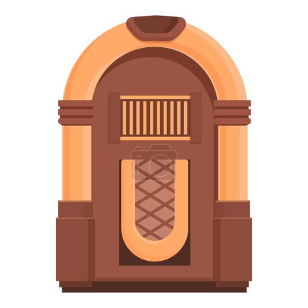 Colorful vintage jukebox vector illustration with 1950s and 60s style, perfect for music, entertainment, and retrothemed designs