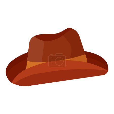 Ilustración de un sombrero fedora marrón clásico, perfecto para diseños de moda y prendas de vestir